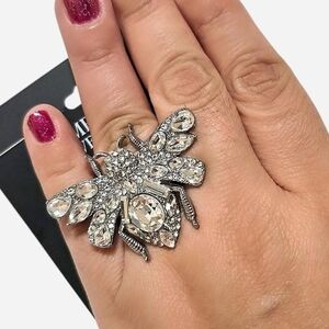Simply Vera Vera Wang Silver Crystal Bee Cocktail Ring